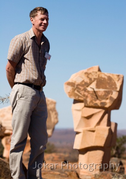 Lake Eyre (Day 1)_20070409_071.jpg - Peter at sculpture garden, Broken Hill